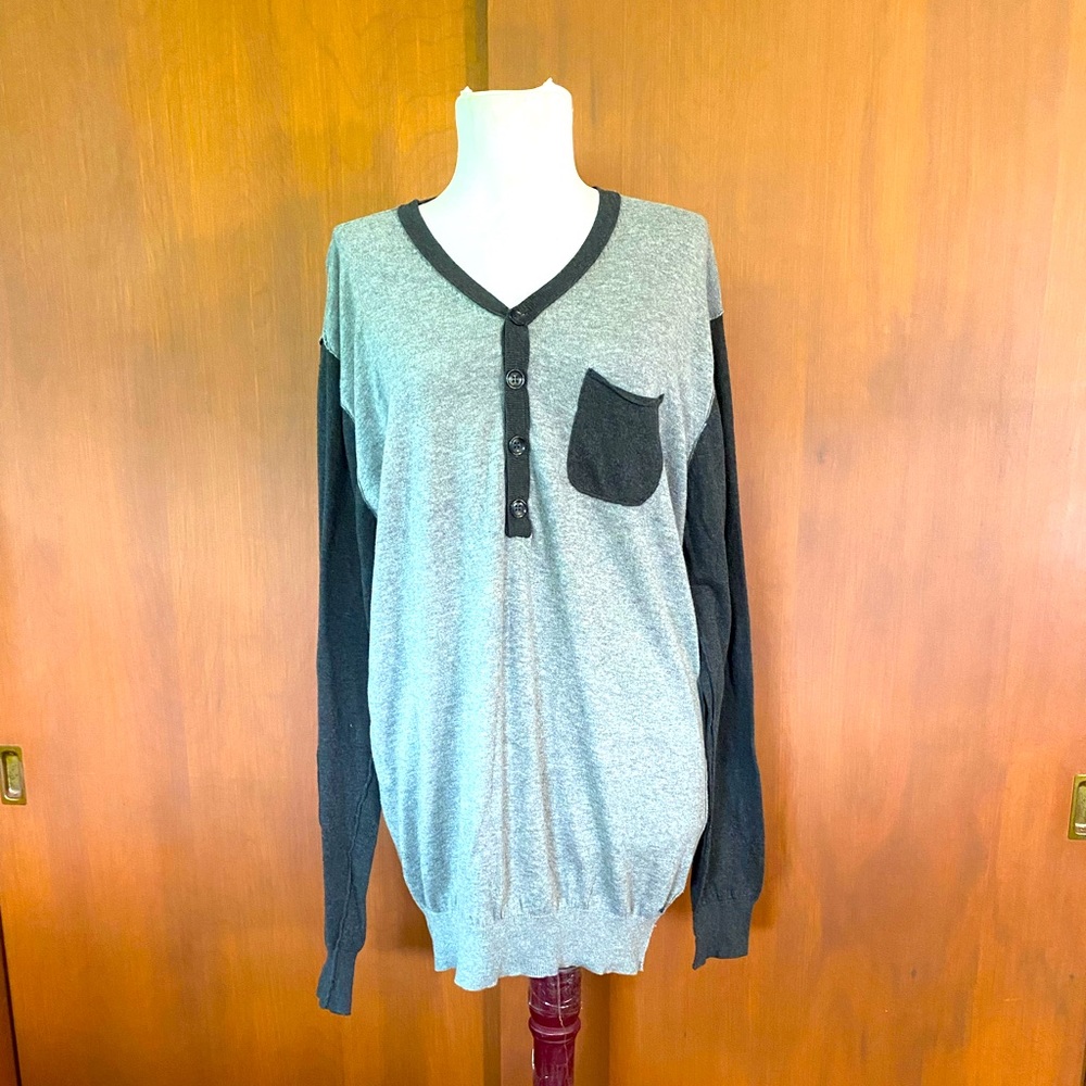 Analog Gray Color Block Sweater - image 1